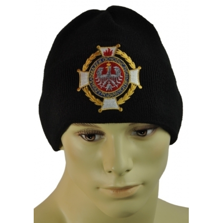 CZAPKA ZIMOWA z polarem: Krzyż Związku OSP RP