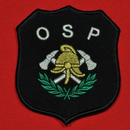 Emblemat na ramię: OSP Hełm i toporki