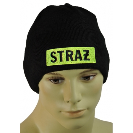 CZAPKA ZIMOWA z polarem: STRAŻ (fluo)