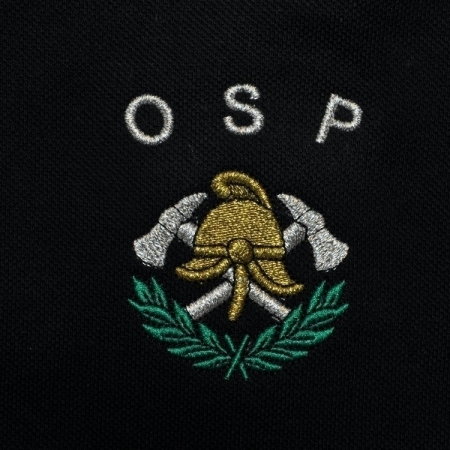 POLO, haft: OSP Hełm i toporki / STRAŻ (j. szary)