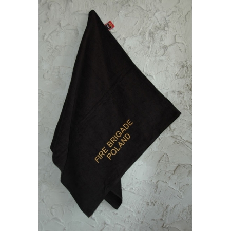 Ręcznik czarny 140x70 cm / haft: FIRE BRIGADE POLAND