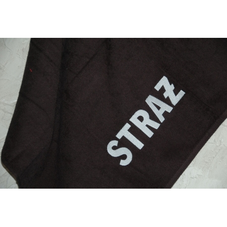 Ręcznik czarny 140x70 cm / haft: STRAŻ (j.szary)