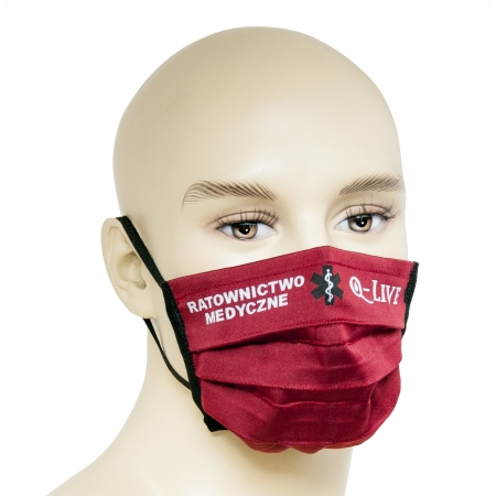 Maska ochronna wielokrotnego użytku - tkanina medyczna - wzór Ratownik Medyczny