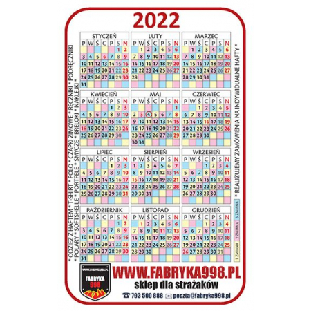 STRAŻACKI Kalendarzyk samoprzylepny 2022