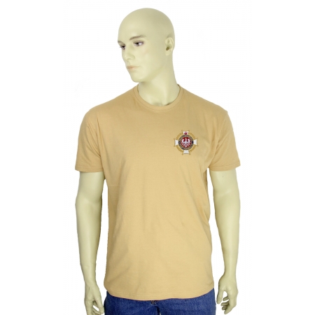 Koszulka piaskowa t-shirt z haftem Krzyż Związku OSP